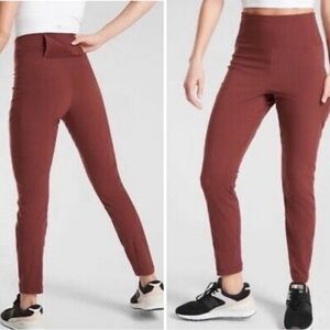 Athleta Trekkie Hybrid Crop Tight Cognac Brown Sz 16T